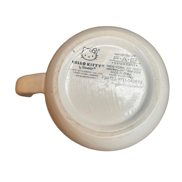 Sanrio Winking Hello Kitty Mug Stripes Multi Color 2013 Cute Coffee‎ Tea 16oz - Picture 6 of 6